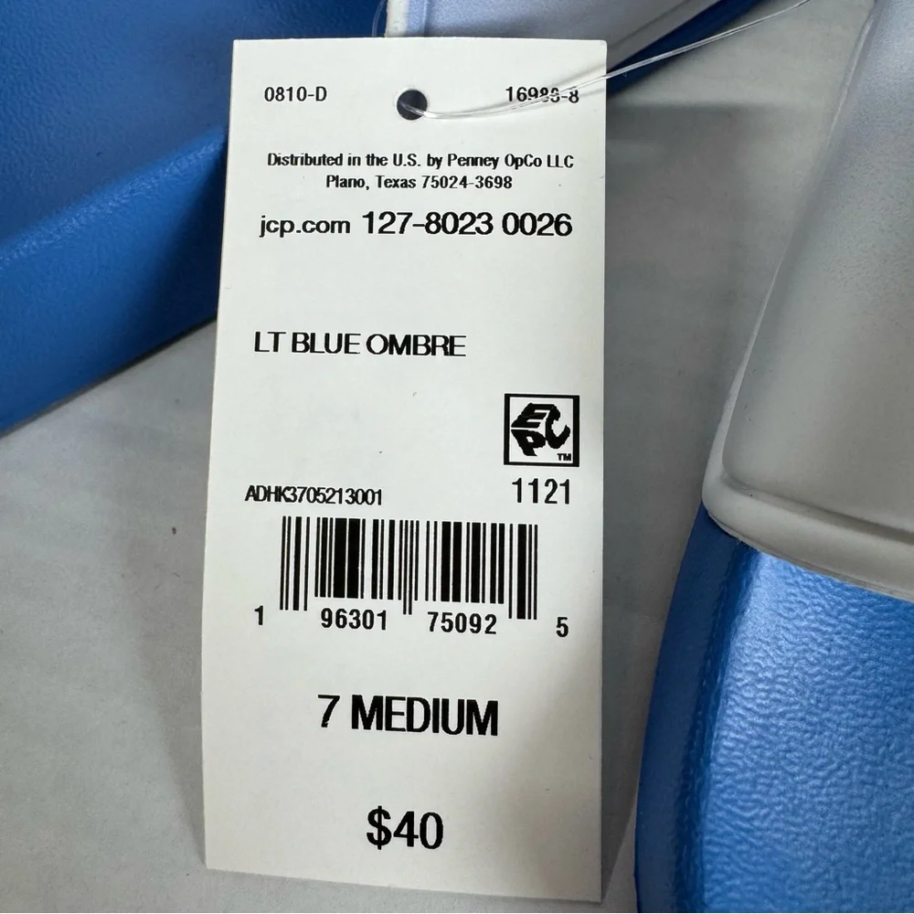 NWT Sports Illustrated Lisa Slide Sandals Women’s Size 7 Light Blue Ombre Summer - Picture 7 of 7